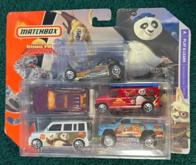 The Panda Kung Fu ~ Matchbox  5-Pack~ Cars Jeep Trucks Hummer ~ NEW on CARD - Image 1 of 4