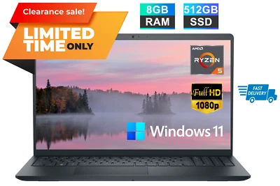 2023 Dell Inspiron 15 Touch, 15.6" FHD AMD Ryzen 5, 8GB RAM, 512GB SSD Win11 - Image 1 of 4