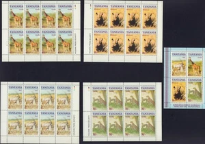TANZANIA 1986 FAUNA 319-322 BLOCCO FOGLI SET CHETA RINO MINT MNH - Foto 1 di 1