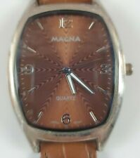 Women's MAGNA DESIGNER QUARTZ Watch ELECTROPLATED WATER RESISTANT Leather Band 