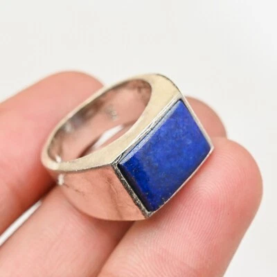 Lapis Lazuli Men's Ring 925 Sterling Silver Statement Popular Ring All Size M166 - Image 1 of 4