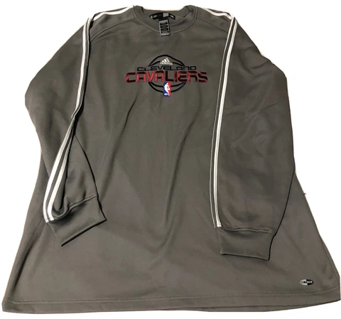Cleveland Cavaliers NBA Fusion ADIDAS Grey Pullover Sweatshirt ClimaWarm XXL Cover