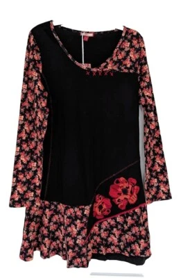 BNWT Joe Browns Ladies Black Multicoloured Floral Tunic Top. Size 12. - Image 1 of 4