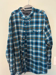 tommy hifiger mens flannel 2xl big mens custom heavyweight w/ pearl buttons - Picture 1 of 3