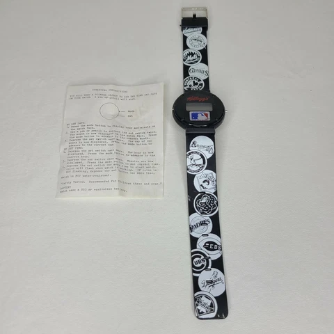 Vintage Kelloggs MLB Baseball Watch New w/ Instructions Cubs Giants Braves Cover