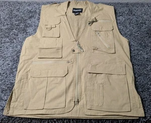 Humvee Safari Photo Fishing Hunting Khaki Tan Mens L Vest 21 Pockets - Picture 1 of 5