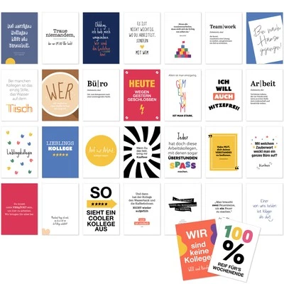 30 Sprüchekarten Büro Humor Kollegen Geschenk Postkarten Set Arbeit Motivation - Bild 1 von 4
