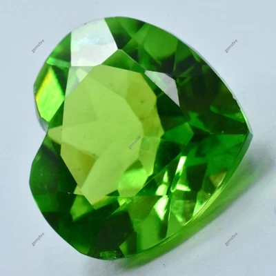 Natural GREEN Peridot CERTIFIED Heart Cut 10.00 Ct Loose Gemstones - Image 1 of 4