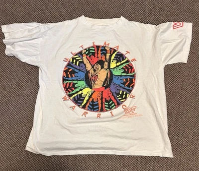 VINTAGE 1990'S WWF ULTIMATE WARRIOR WRESTLING T-SHIRT LARGE - Image 1 of 4