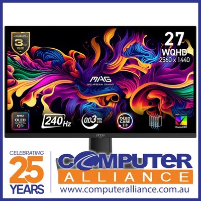 27" MAG 273QP QD-OLED X24 QHD 240Hz Gaming Monitor - image 1 of 3