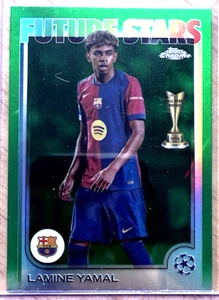 Lamine Yamal Green Refractor /99 2024-25 Topps Chrome UEFA Soccer - Picture 1 of 2