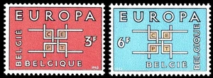 BELGIO 1963 Europa 2v MNH** - Picture 1 of 1