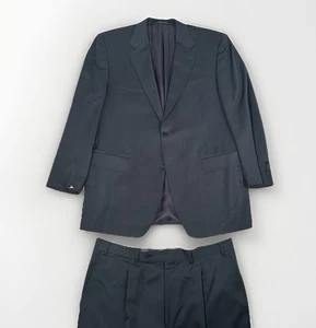 Traje de lana azul marino de 2 piezas Canali para hombre talla 52 R pantalones 36x30 13220/31 7 caídas - Imagen 1 de 20