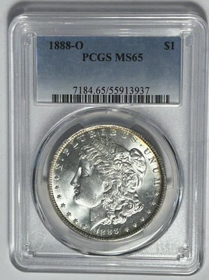 1888 O  MORGAN DOLLAR PCGS MS 65 - Image 1 of 4