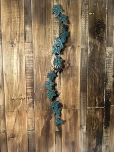 3 METAL IVY GARLAND 34" LONG Vintage Home Decor Grapes Ivy Garland - Picture 1 of 6