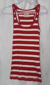 Hollister Red & White Womens Tank Top Size Large Pre Owned Y2K - Picture 1 of 3