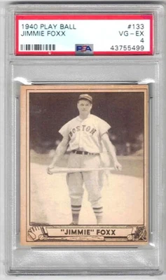 1940 Play Ball Baseball #133 JIMMIE FOXX  PSA 4  Hall of Fame - Image 1 of 2