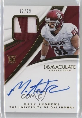 2018 Immaculate Collegiate Signature /99 Mark Andrews RPA Rookie Patch Auto RC - Image 1 of 2