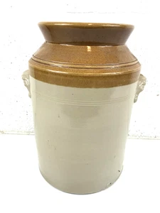 Vintage Stoneware Storage Jar Glazed Very Large with Lid (repaired lid) 16 x 12" - Picture 1 of 14