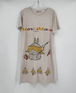 Camicia da notte tunica manica corta stampa grafica maglia marrone MashiMaro 2002 - Foto 1 di 5