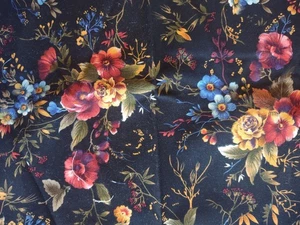 Timeless Treasures Fleur-C2476 1 Yard Quilt Fabric Floral Black - Picture 1 of 5