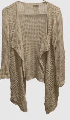 Lucky Brand Women's Cardigan Sweater Size Extra Small Open Front Drape Crochet - Image 1 of 3