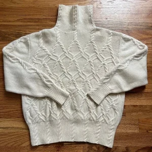Vintage Hillary Rohde Handstrick Elfenbein Kaschmir Rollkragen, Damen S Scotland - Bild 1 von 6