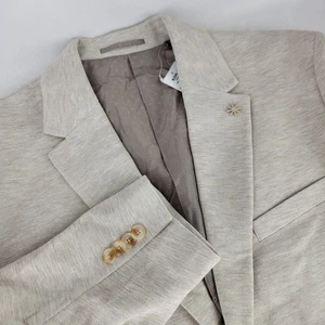 Report Collection Mens Tan Modern Fit Stretch Knit Blazer Jacket 48R - Picture 1 of 9