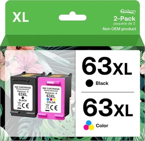63 XL Ink Cartridge For HP 63XL Officejet 4650 3830 Envy 4520 4512 4516 F6U64AN - Picture 1 of 2