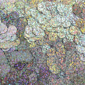 10mm Flat SEQUIN Loose PAILLETTES ~ ULTRA SILVER HOLOGRAM METALLIC ~ Made in USA - Picture 1 of 2