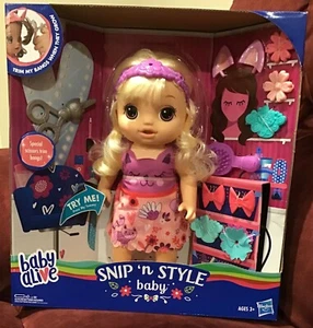 Hasbro Baby Alive Snip n' Style Baby Rubia Muñeca El cabello crece y se retrae - Imagen 1 de 2