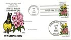COLLINS PEINT À LA MAIN 1999 oiseaux et fleurs rhododendron de Washington chardonneret