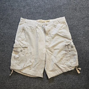 Vintage Abercrombie Fitch Shorts Mens 36 Tan Cargo 10 Inch Distressed Preppy Y2K - Picture 1 of 18