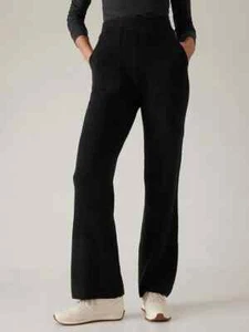 Athleta XL Felicity Cozy Sweater Pant, Black Soft Boot Cut Lounge Pants NWT - Picture 1 of 8