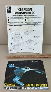 AMT KLINGON Battle Cruiser Space Ship S952 605 Istruzioni / SOLO MANUALE - Foto 1 di 5