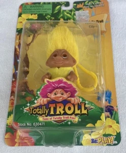 Totally Troll Clip-On Yellow Troll Doll Keychain New In Box  2001 Collectible - Picture 1 of 6