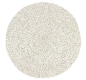 British Colour Standard Silky Jute Round Placemat In Pearl Natural Set of 4... - Picture 1 of 4
