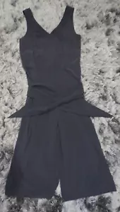 Lucy Activewear Tuta Donna XS Nera Gamba Larga Capri Senza Maniche Logo Yoga Palestra - Foto 1 di 17