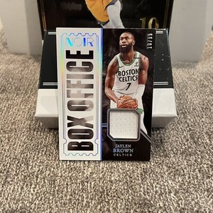 2020-21 Panini Noir Jaylen Brown Box Office Game Used Jersey # BOM-JBR  /99 Holo