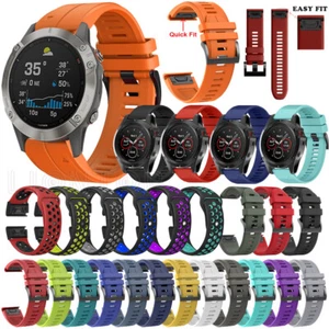 New For Garmin Fenix 6 / 6X 6X Pro Solar Soft Silicone Quick Easy Fit Watch Band - Picture 1 of 144