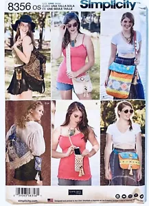 Simplicity 8356 Backpack, Crossbody Shoulder Bags Satchel Sewing Pattern UC - Picture 1 of 10