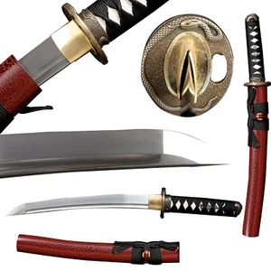 Tanto Short Sword Ktana Samurai Sword Full Tang 9260 Spring Steel Razor Sharp - Picture 1 of 12