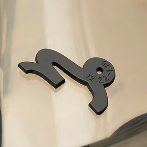 Capricorn Black Zodiac-Sign Car Emblem - 3" x 2" - Horoscope & Astrology Decal - Picture 1 of 9