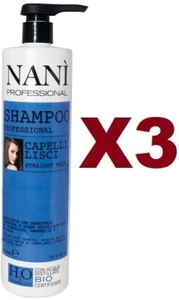 3 PZ NANI PROFESSIONAL SHAMPOO CAPELLI LISCI 500ML CON SORBITOLO E CHERATINA - Foto 1 di 2