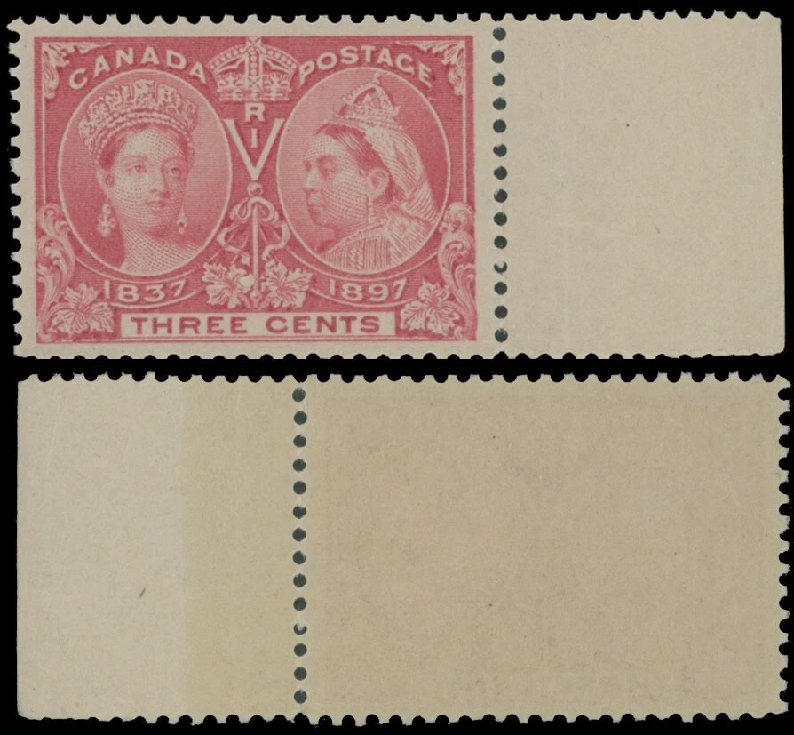 1897, CANADA, QUEEN VICTORIA, JUBILEE ISSUE, 3C BRIGHT ROSE, NH, VF, UN.#53 - Image 1 of 1