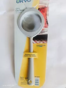 Tea strainer, gray color, small size, made of stainless steel, with a plastic fr - Picture 1 of 5