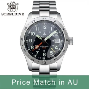 Steeldive Steelflier SF792, GMT, Black, NH34, Sapphire, Lume, 200m Diver, Field - Picture 1 of 18