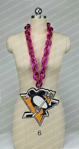 New NHL Pittsburgh Penguins BIG Fan Chain Hot Pink Necklace Foam MI USA Cover