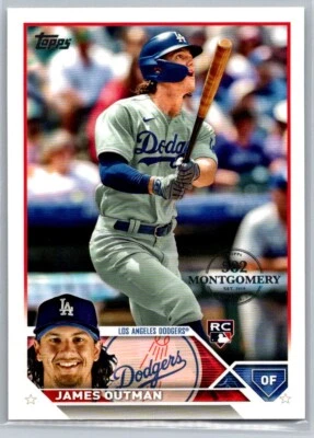 2023 Topps 582 Montgomery Club Set James Outman Rookie Los Angeles Dodgers #395 - Image 1 of 2