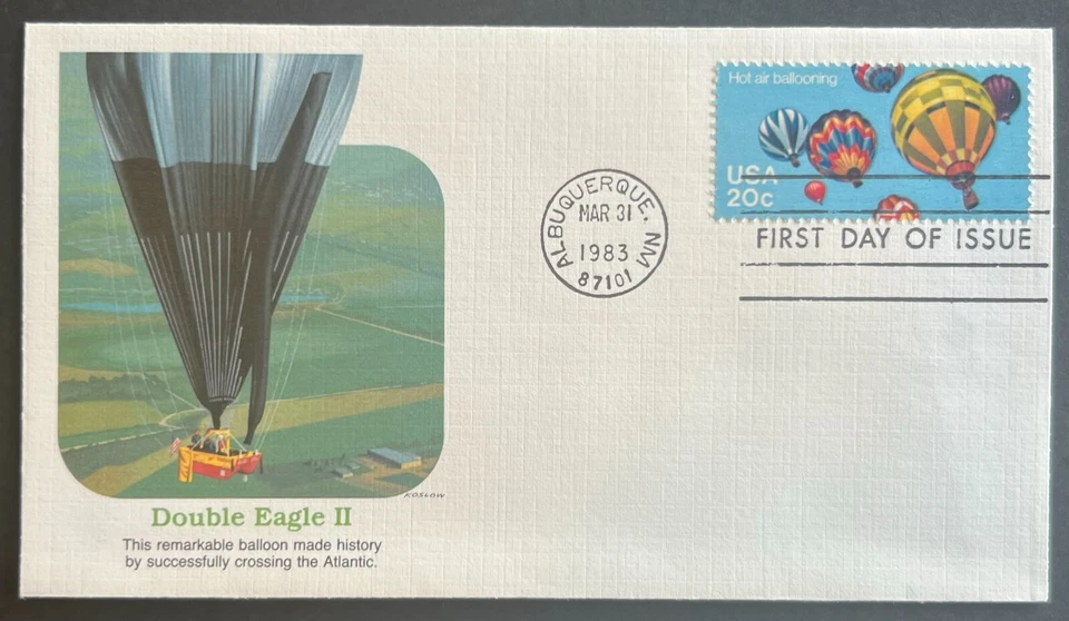 DOUBLE EAGLE II #2034 MAR 31 1983 ALBUQUERQUE NM FIRST DAY COVER (FDC) BX 3-2 - Image 1 of 1